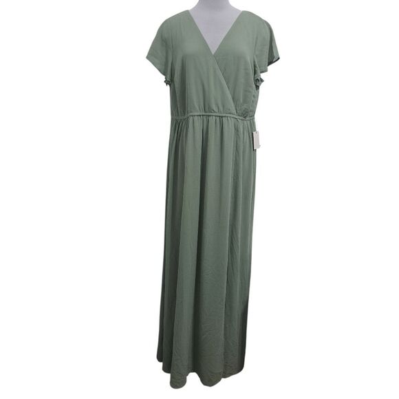 Lulus Lost In The Moment Boho Party Sage Brush Maxi Dress In Green Sz 1XL NWT - Picture 1 of 14